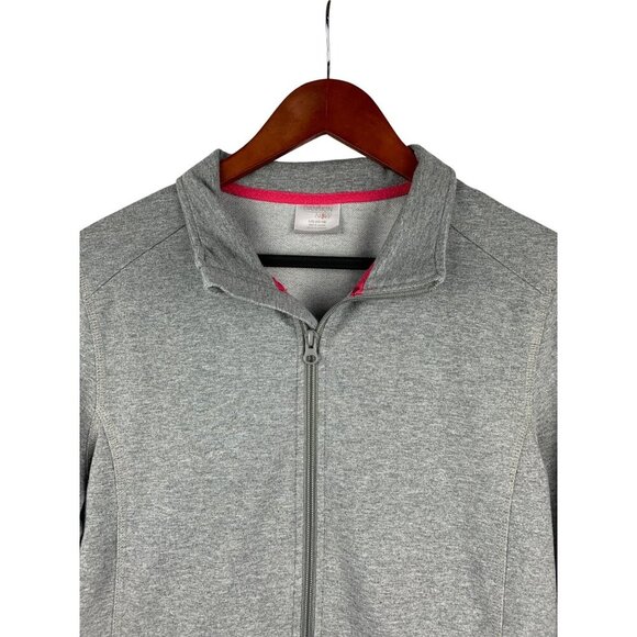 Danskin Now Gray Full-Zip Jacket L/G 12-14 Cotton Blend Womens Activewear - Picture 3 of 6